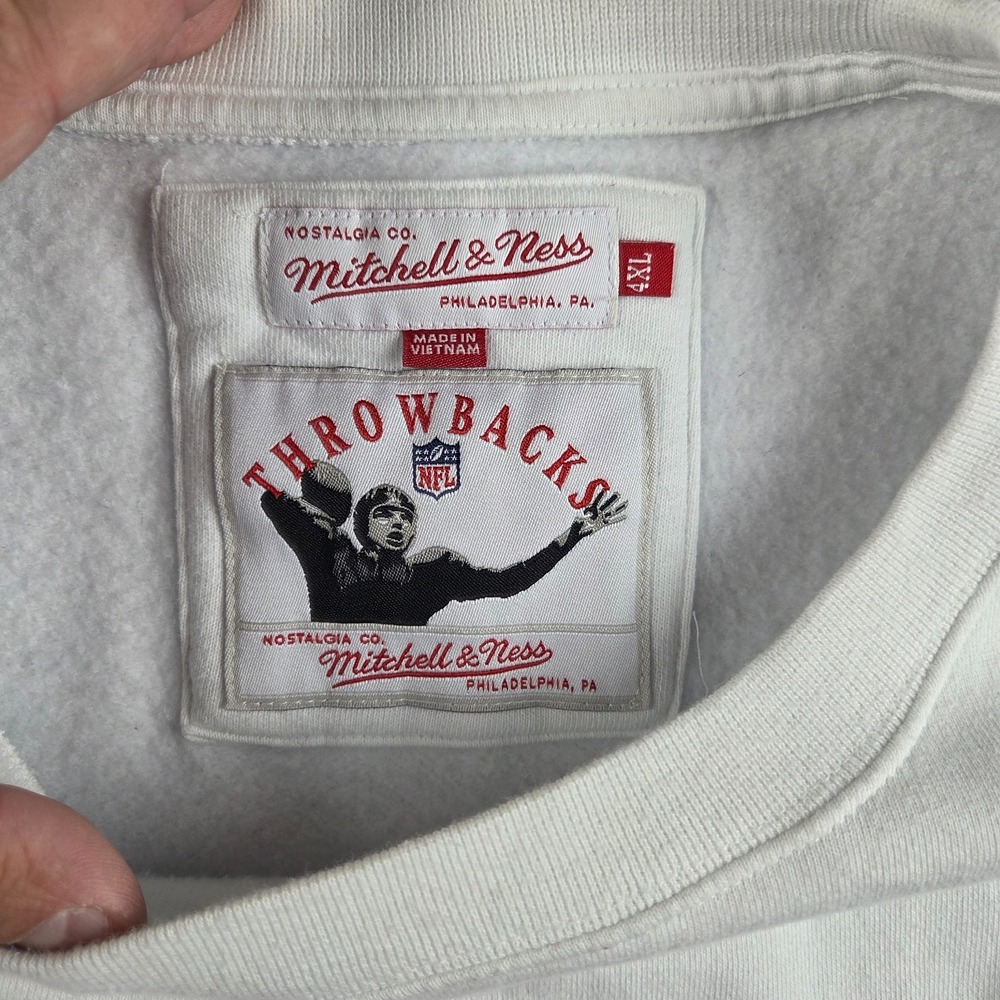 Mitchell & Ness New York Giants Throwback Sweatshirt Mens 4XL Blue White NFL - Picture 9 of 13